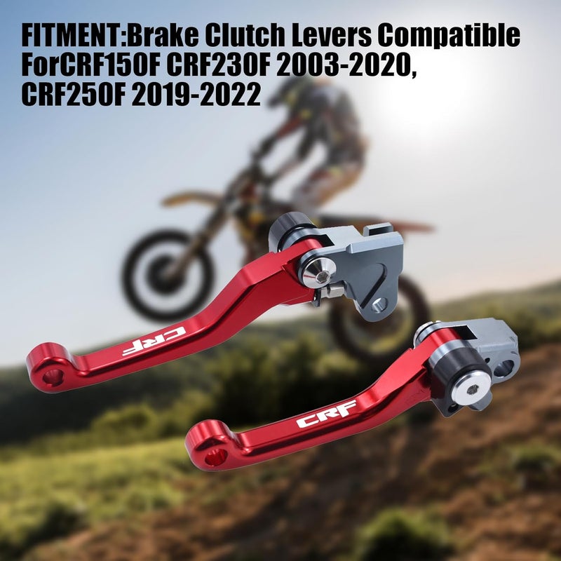 GWH Motorcycle CNC Aluminum Billet Foldable Brake Clutch Lever Handle Levers for CRF150F CRF230F 03-20 CRF250F 19-22 CRF 230F 230 F 150F 150 250 250F Dirt Pit Bike Motorbike - Image 2